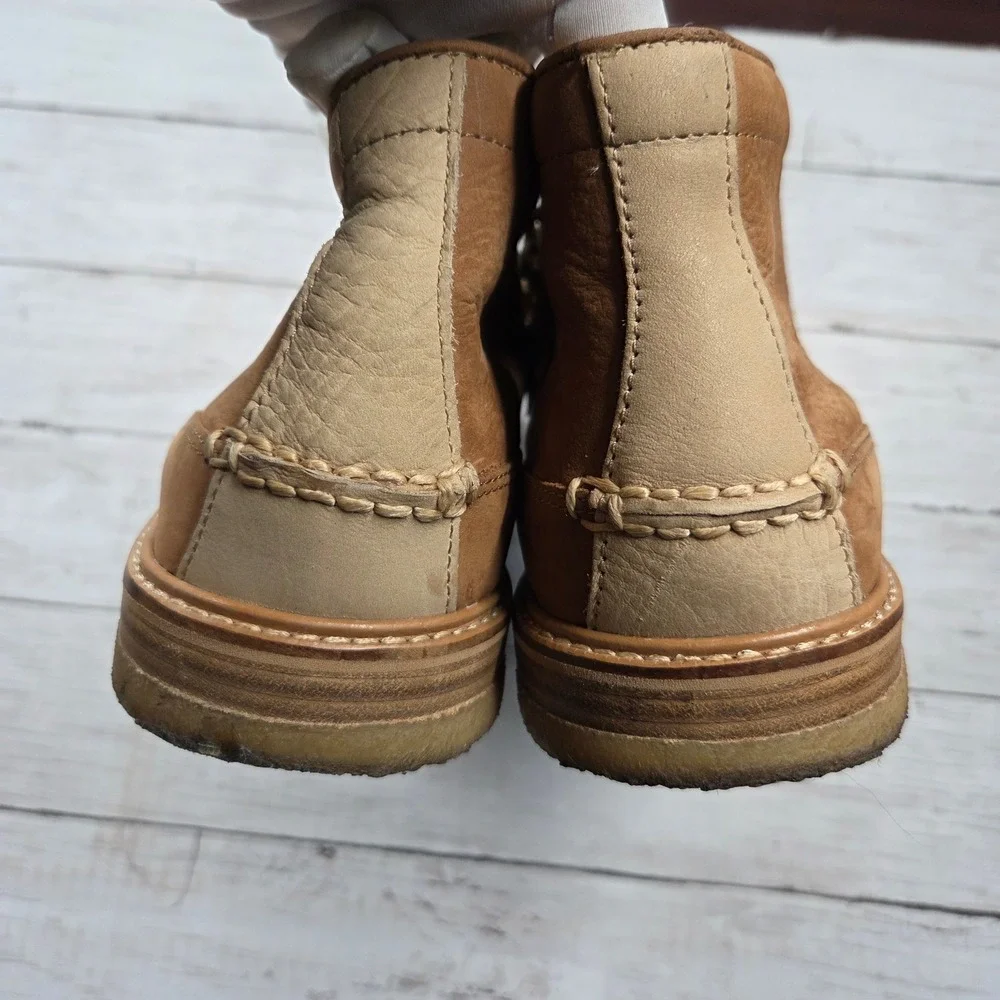 Sperry Gold Cup Chukka Boots Mens 11.5‎ Tan Brown Leather STS18350 Crepe Sole